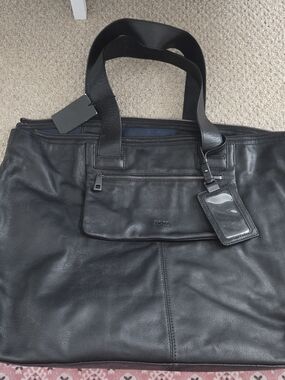 BOSS Black Leather Men's Tote Bag